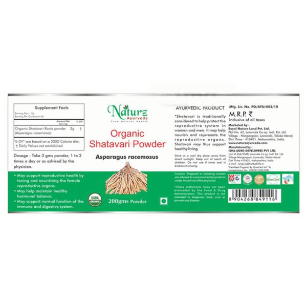 Naturz Ayurveda Organic Shatavari Powder Sale