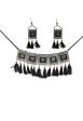 Mominos Fashion Johar Kamal Oxidised Silver-Plated Brass Finish Tassel Work Handicraft Choker For Women (Black) on Sale