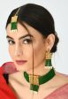 Mominos Fashion Johar Kamal Gold-Plated Kundan & Pearls Necklace Green Golden Color Choker Set Cheap