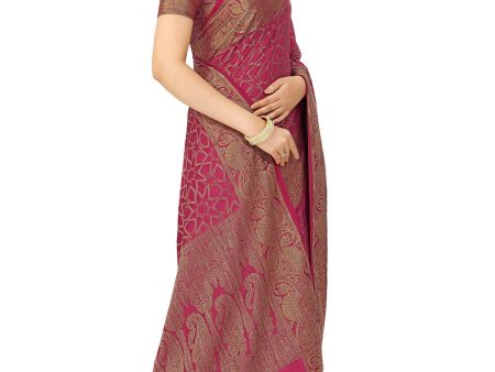 Mimosa Women s Pink Patola Art Silk Saree Online