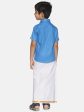 Sethukrishna Boys Blue & White Shirt with Dhoti Sale