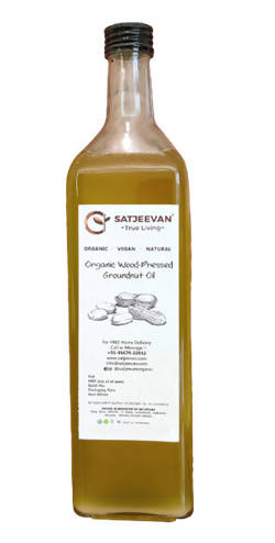 Satjeevan Organic Wood-Pressed Groundnut Oil Hot on Sale