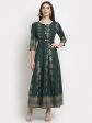 Rudra Bazaar Gold Printed Flared Anarkali kurti Hot on Sale