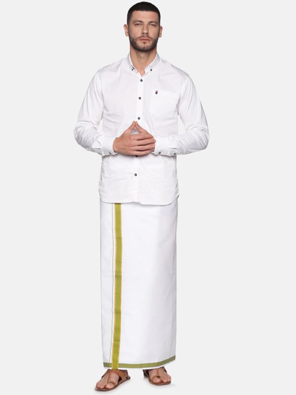 Sethukrishna Men White Solid Cotton Regular Dhoti Sale