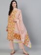 Jaipur Kurti Women Yellow Ethnic Motifs Printed Regular Pure Cotton Kurta with Trousers & With Dupatta Online Sale