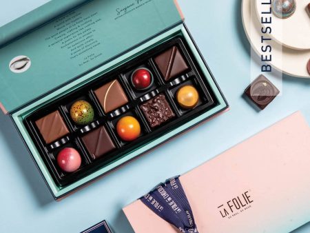 La Folie Box Of 10 - Ganache And Bonbons Online