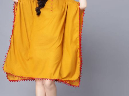 Myshka Mustard Yellow Layered Kaftan Dress Supply