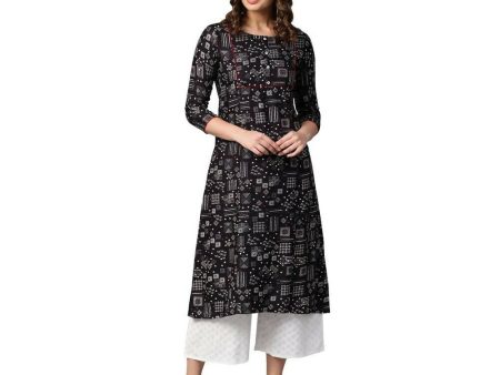 Anubhutee Women s Rayon Black Kurta Set Sale