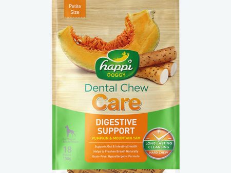 Happi Doggy Dental Chew Care Digestive Support Pumpkin & Mountain Yam Petite For Cheap