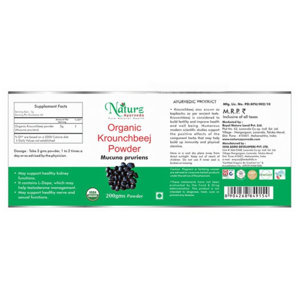 Naturz Ayurveda Organic Krounchbeej Powder Online