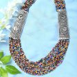 Mominos Fashion Johar Kamal Oxidised Multi Beads Long Statement Necklace For Women Fashion