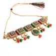 Mominos Fashion Johar Kamal Gold-Plated Brass Finish Meena & Pearls Work Choker For Women Online Sale