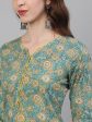 Jaipur Kurti Women Green & Off-White Printed Kurta with Trousers & Dupatta Online Hot Sale