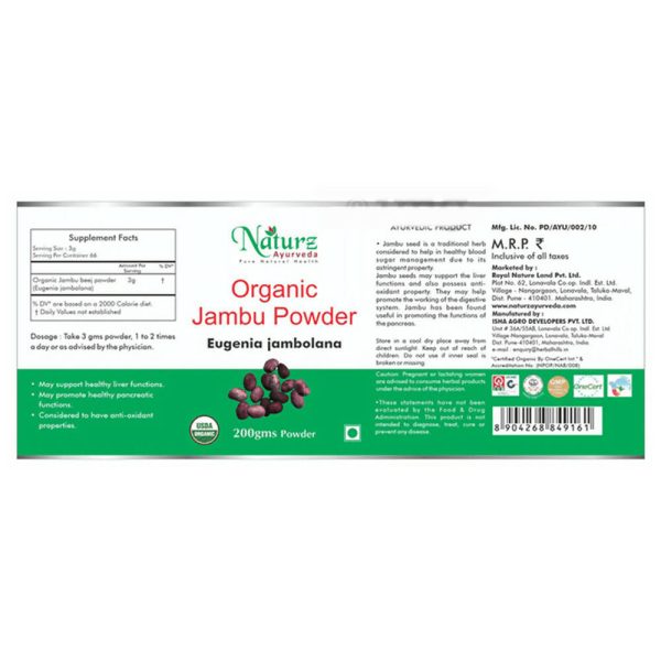 Naturz Ayurveda Organic Jambu Powder Hot on Sale