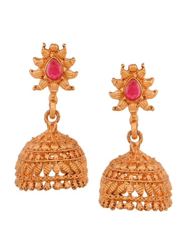 Saraf RS Jewellery Gold Plated South Indian Imitation Bridal Temple Jewellery Set Cheap