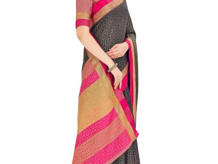 Mimosa Women s Banarasi Silk Black Saree Hot on Sale