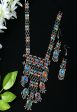 Mominos Fashion Johar Kamal Oxidised Silver-Plated Brass Finish Multi Kundan Afghani Long Necklace For Women Online now