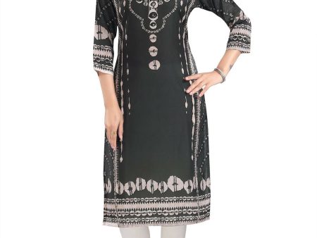 Snehal Creations Opulent Olive Digital Print Masleen Long Kurti Tunic Online now