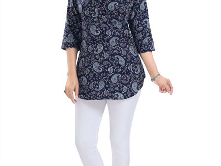 Snehal Creations Ethnic Galore Blue Short Tunic Top for Women Online Sale