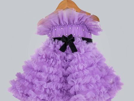 Pink Cow Fashions Purple Frilled Dress Cheap