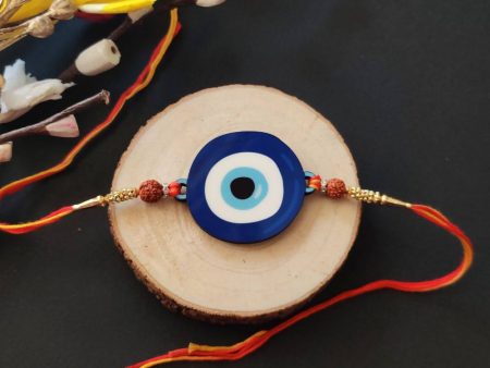 Bhai Please Evil Eye Wooden Rakhi Sale