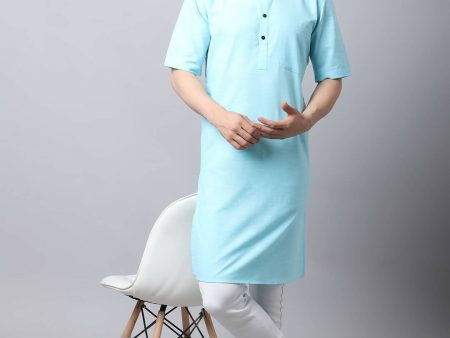 Even Apparels Black Pure Cotton Men s Kurta With Band Collar Online now