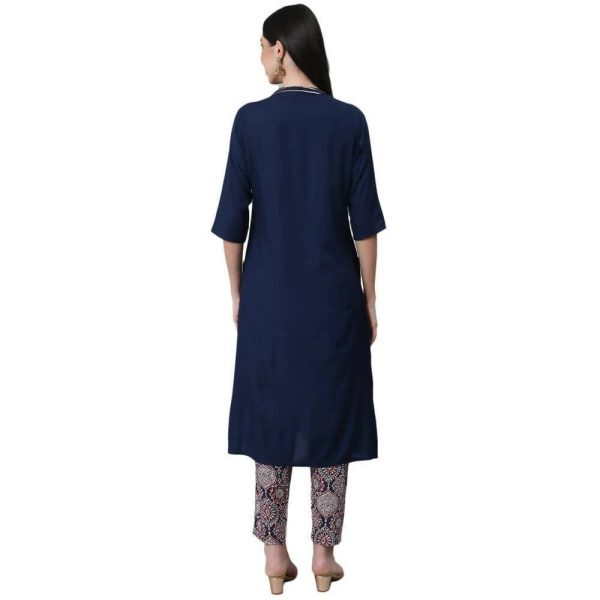 Anubhutee women s Navy Blue Kurta with Trouser Set Discount