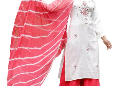 Vamika Embroidery Rayon White Party Wear Casual Wear Women Kurta Set Suit Sale