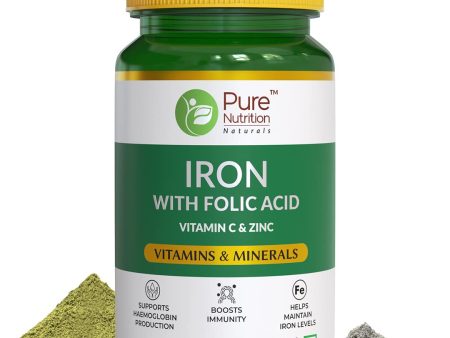 Pure Nutrition Iron Folic Acid with Zinc & Vitamin C Tablets Online now