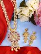 Saraf RS Jewellery Gold-Plated White & Pink American Diamond Studded & Beaded Handcrafted Set Hot on Sale