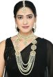 Mominos Fashion Johar Kamal Gold-Plated Rani Haar with Off white Pearls Jewellery Set Cheap