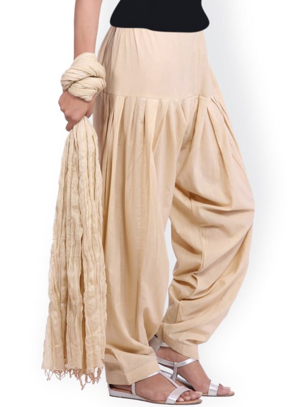 Jaipur Kurti Cream-Coloured Women Patiala & Dupatta Cheap