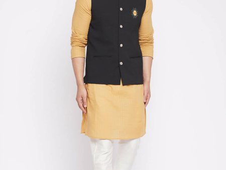 Even Apparels Men Black Nehru Jacket Cheap