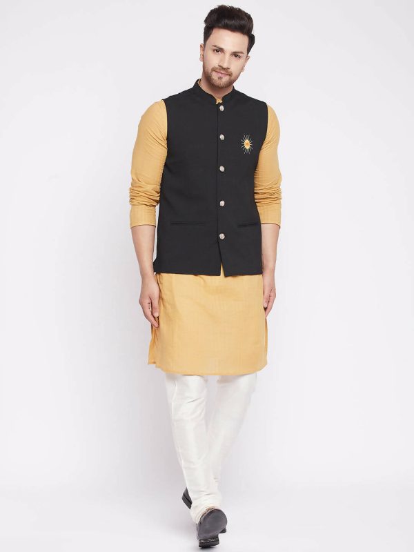 Even Apparels Men Black Nehru Jacket Cheap