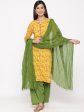 Jaipur Kurti Women Yellow Ethnic Motifs Printed Regular Pure Cotton Kurta with Salwar & With Dupatta Fashion