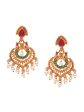 Saraf RS Jewellery Gold-Plated Red & Green Bridal Temple Jewellery Set Online Sale