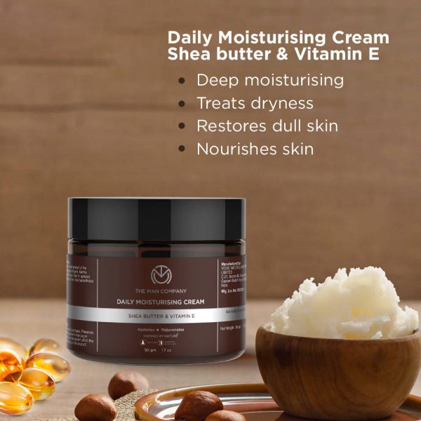 The Man Company Daily Moisturizing Face Cream with Shea Butter, Vitamin E & Coco Butter Supply