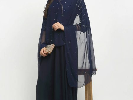 Rudra Bazaar Blue Angrakha Style Flared Kurta with Pyjamas & Dupatta Fashion