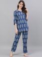 Jaipur Kurti Women Blue & Grey Printed Night suit Hot on Sale