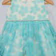 Pink Cow Fashions White & Blue Dress With Pearls Attach & Bow Hot on Sale