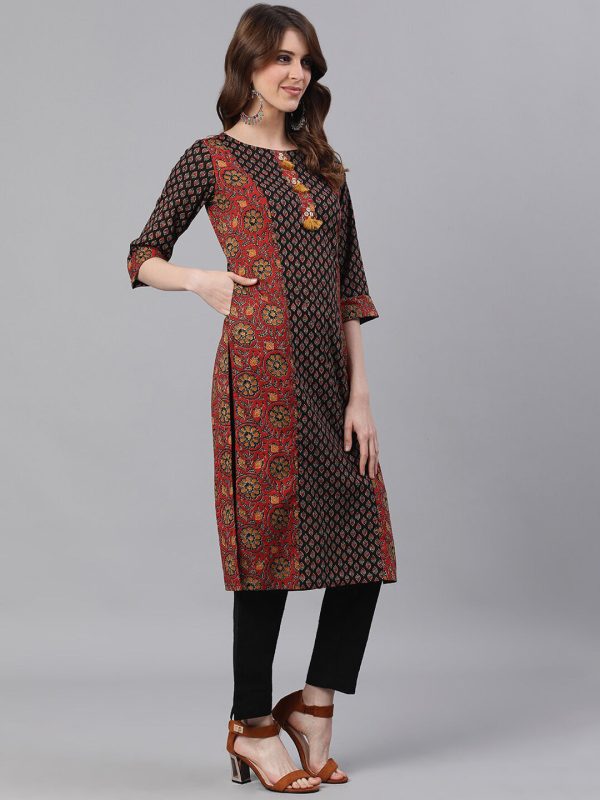 Jaipur Kurti Women Red Ethnic Motifs Printed Kurta Cheap