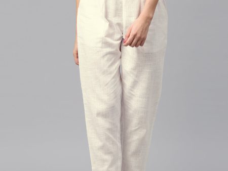 Jaipur Kurti Women White Trousers Sale