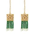 Mominos Fashion Johar Kamal Gold-Plated Kundan & Pearls Necklace Green Golden Color Choker Set Cheap