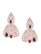 Saraf RS Jewellery Rose Gold-Plated White & Green AD-Studded Jewellery Set Online Sale