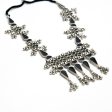 Mominos Fashion Johar Kamal Oxidised Silver-Plated Meenakari Long Necklace Set Supply