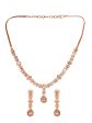 Saraf RS Jewellery Rose Gold Plated AD Studded Designer Jewellery Set Supply