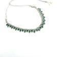 Mominos Fashion Johar Kamal Silver-Plated American Diamond Green Choker Set For Sale