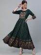 Jaipur Kurti Women Green Geometric Printed Anarkali Kurta Fashion