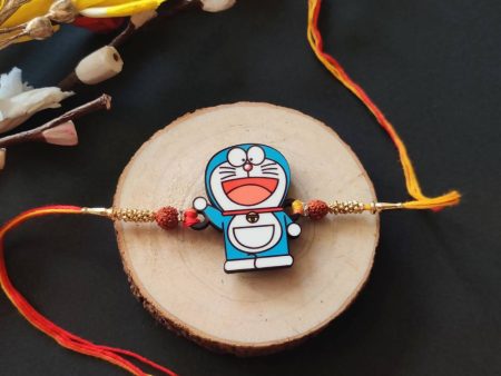 Bhai Please Doraemon Wooden Rakhi For Discount