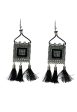 Mominos Fashion Johar Kamal Oxidised Silver-Plated Brass Finish Tassel Work Handicraft Choker For Women (Black) on Sale